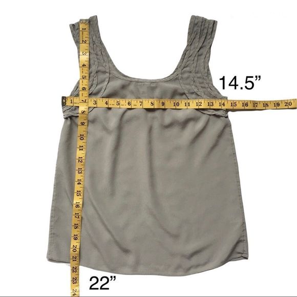 Banana Republic XS pure silk sleeveless grey cami top camisole braided straps​ - Picture 2 of 11